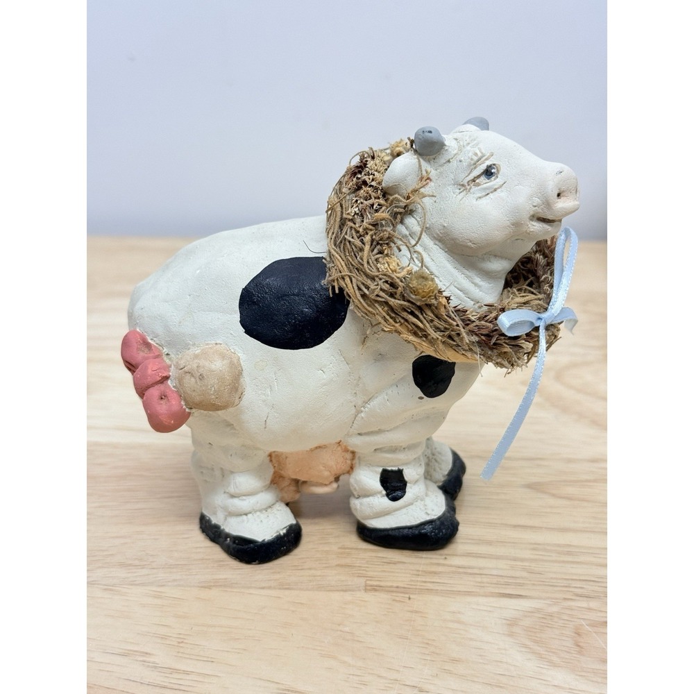 Vintage Dreamsicles Style‎ Cow Figurine Cast Art by Kristin Farmhouse Decor #44